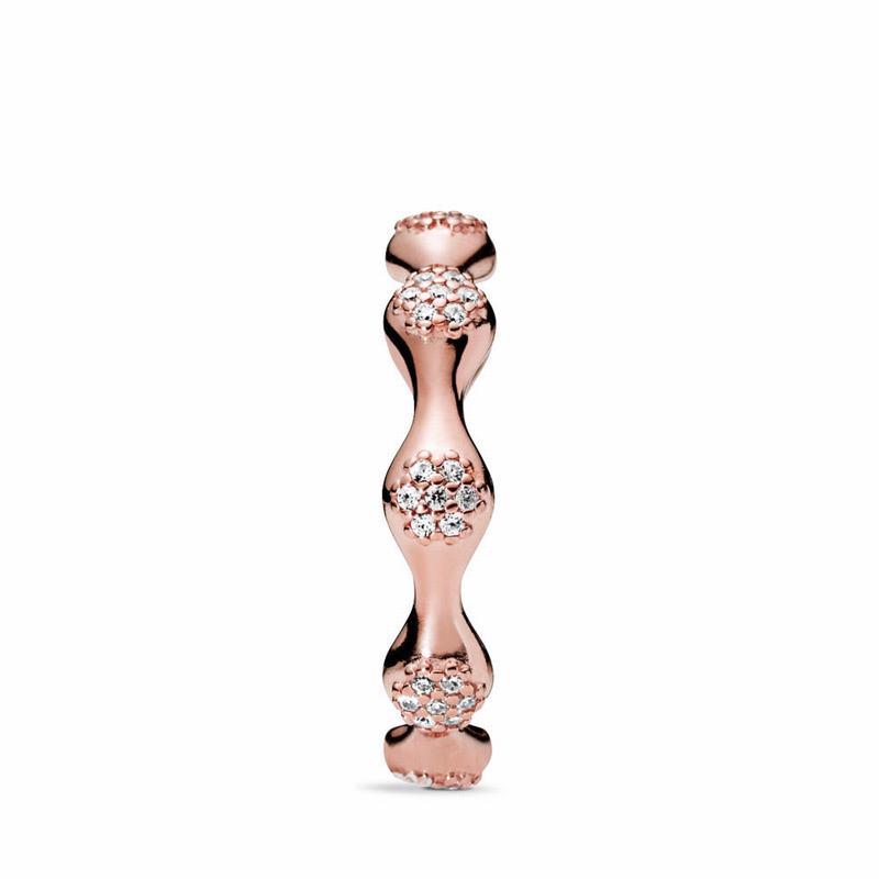 Pandora Rose™ Modern Lovepods™ Stackable Ring Ireland - Pandora Rose/Cubic Zirconia - 381076FKM